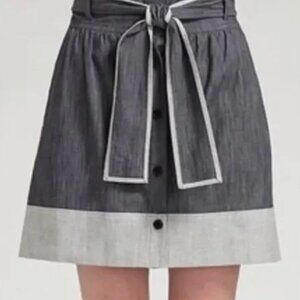 Theory  Selinda / Africa cotton denim mini tie waist skirt size 8